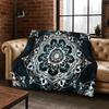 Bohemian Mandala Geometrische Blume Flanelldecke Weiche Warme Decke für Schlafzimmer Zimmer Wohnzimmer Bett Reise Camping Picknick Geschenk