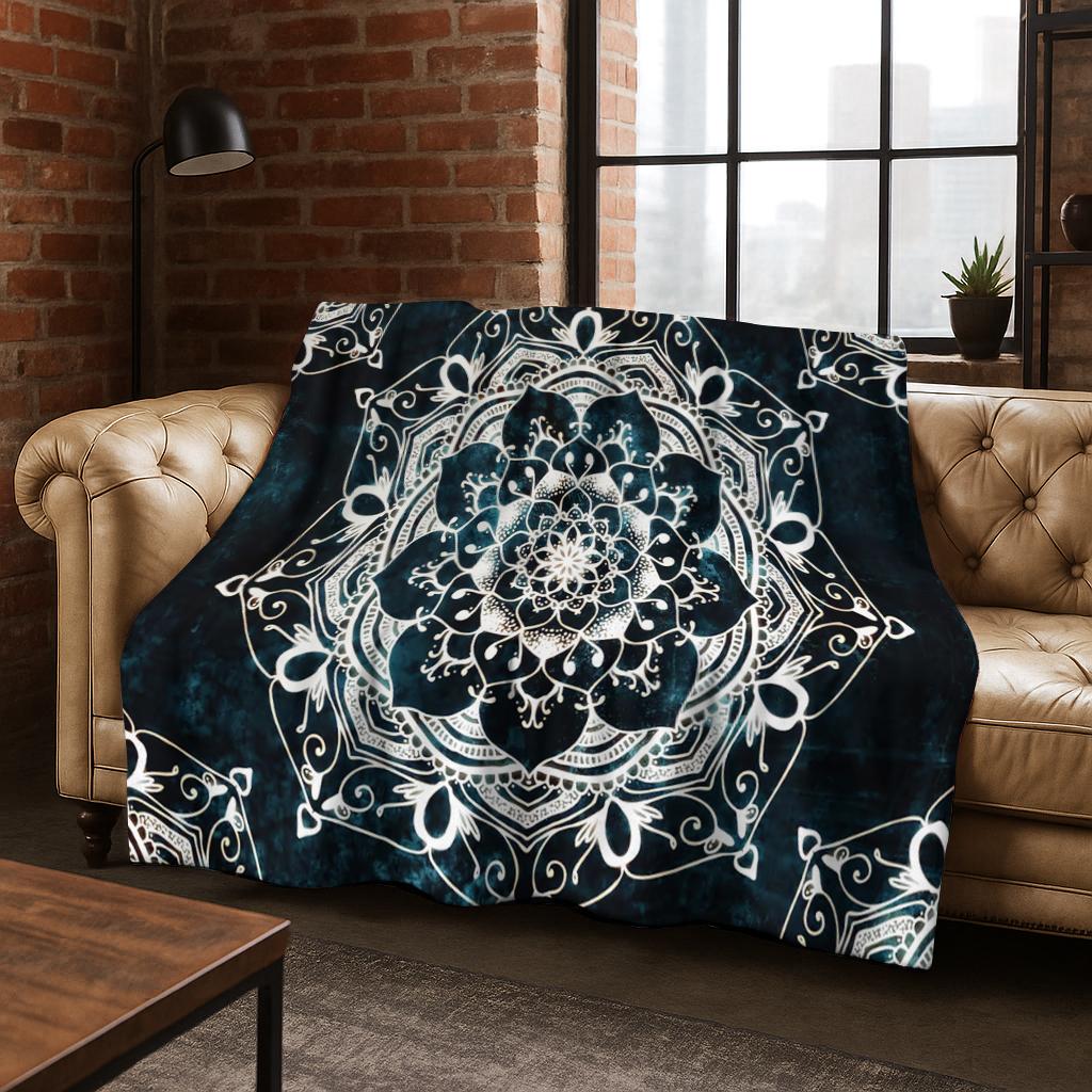 Bohemian Mandala Geometrische Blume Flanelldecke Weiche Warme Decke für Schlafzimmer Zimmer Wohnzimmer Bett Reise Camping Picknick Geschenk