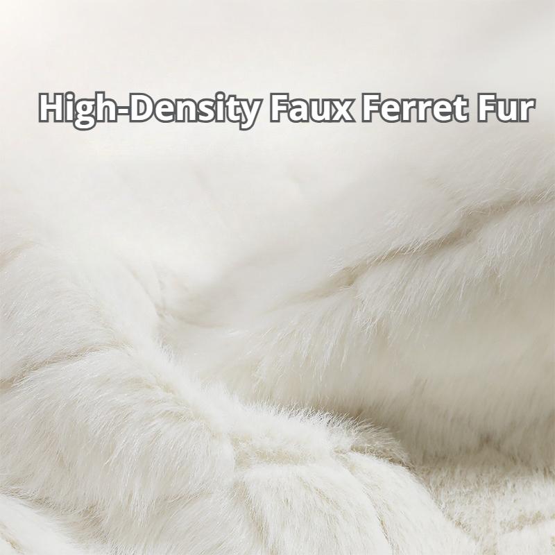 Winter Plush Steering Wheel Cover - High-Density Soft Pile, Warm and Comfortable, Fits 14.5-15 Inch Round Steering Wheels