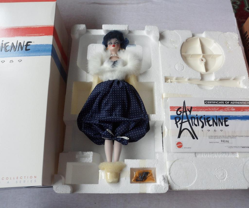 Barbie Porcelain Tresures Collection First In The Series Reprodution Gay Parisienne Limited Edition Doll By Mattel in 1991