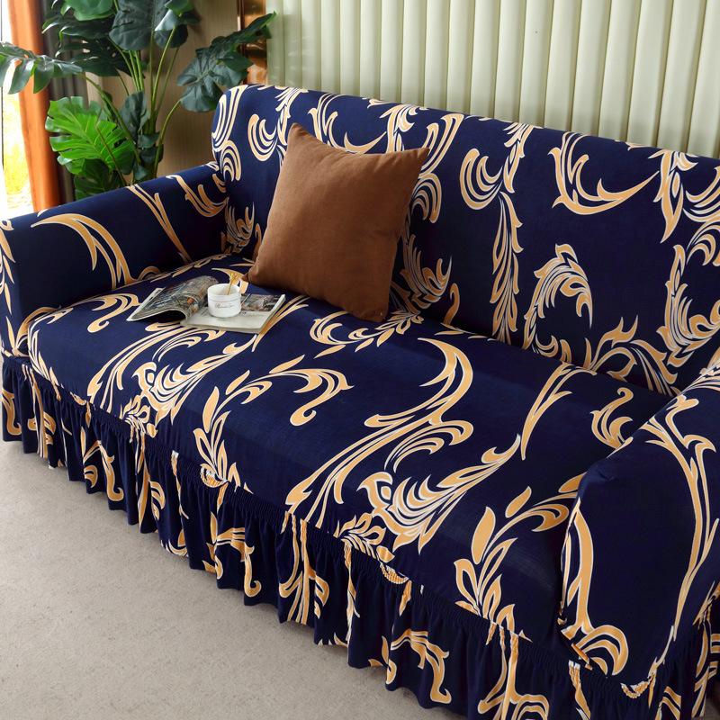 Skirt Sofa Cover Anti-Cat Scratch Swastika Elastic Cover Integrated All-Inclusive Sofa Cushion Cover Universal In All Seasons