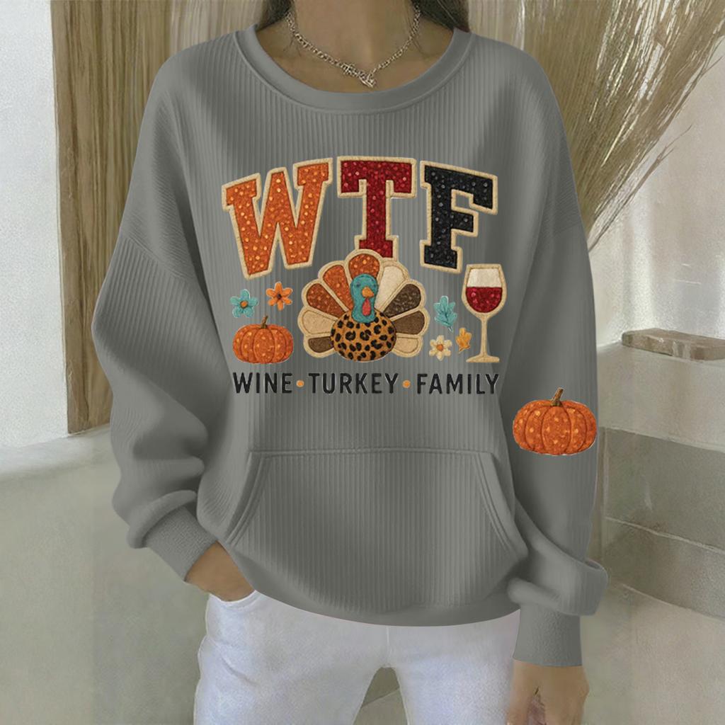 Women's Loose Comfortable Casual And Fashionable Round Neck Christmas Pattern Long Sleeved Sweatshirt