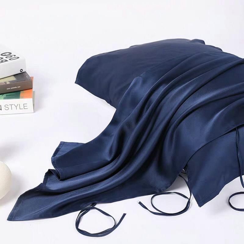 100% Mulberry Silk Pillowcase, 16 Momme – Ideal for Travel and Business, Simple Tie-On Design