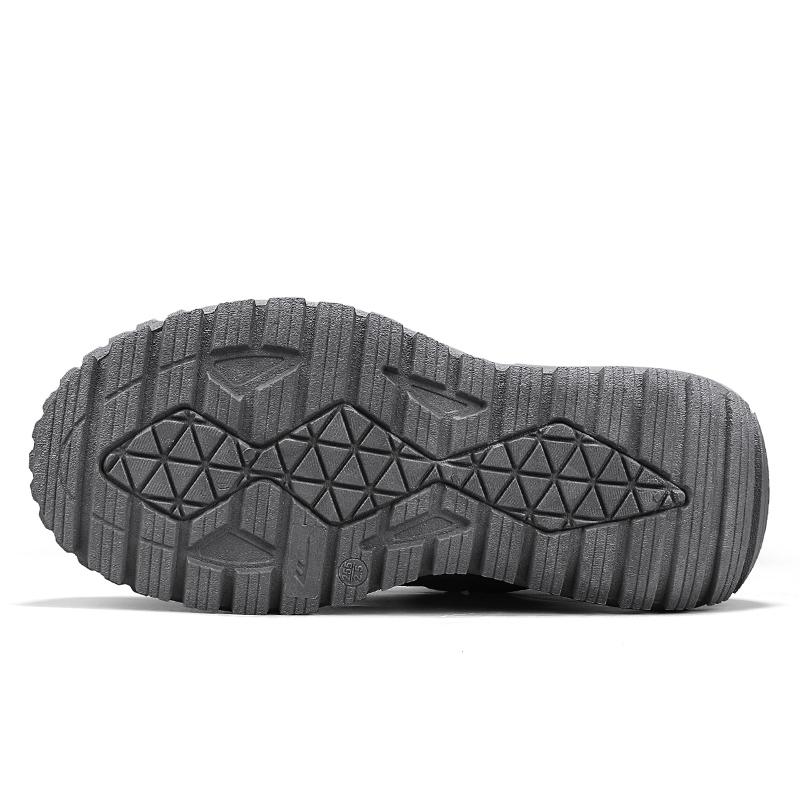 Warrior Warm Durable Height-Increasing Non-Slip Fashionable Simple Fleece Short Snow Boots Men boots Gray WXY-J171N03M
