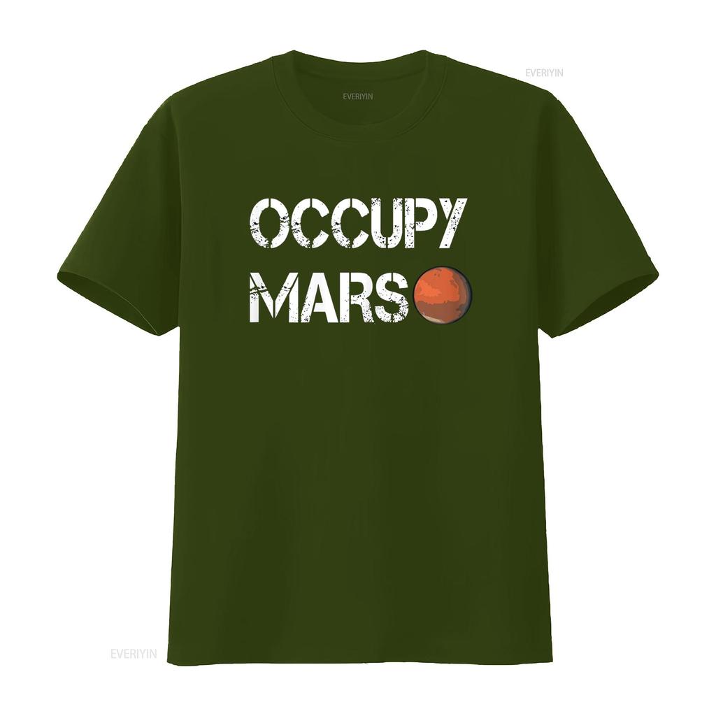 The Explorer Occupy Mars Space T Shirt vintage Washed Soft streetwear Versatile Slightly graphic Unisex homme Stylish