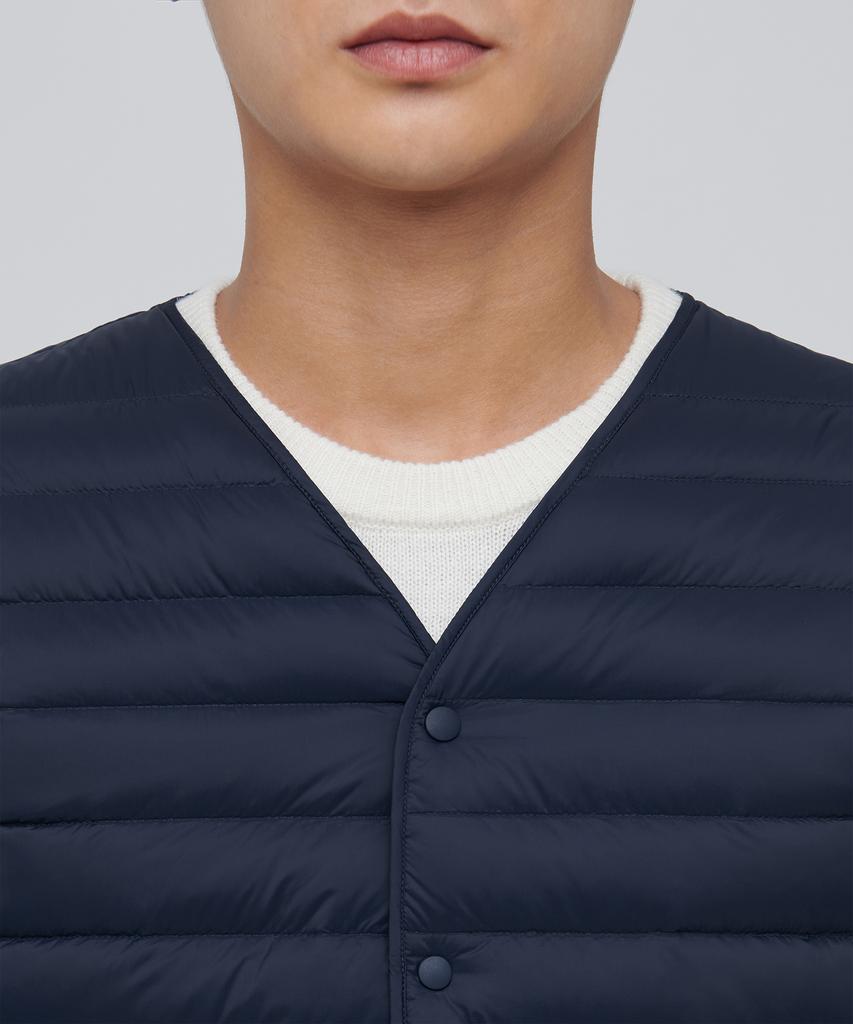 Musinsa Standard V-Neck Light Down Vest [Navy]