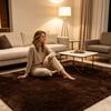 Plush Bedroom Rug, Solid Color Soft Shaggy Carpet, Non-Slip Backing, 19.69 in x 31.5 in Fuzzy Rug for Living Room Kids Room Decor