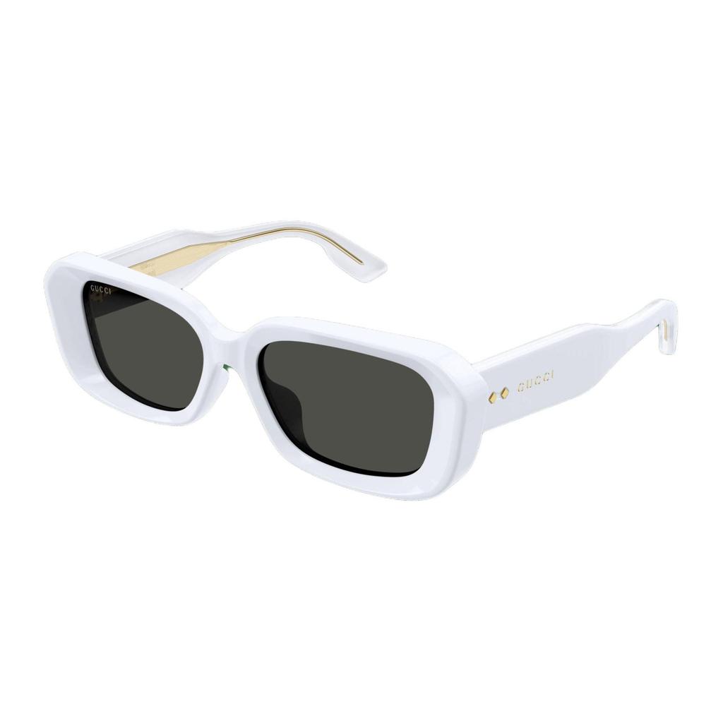Gucci Logo Decorated Oval Sunglasses Men Sunglasses White GG1531SK004