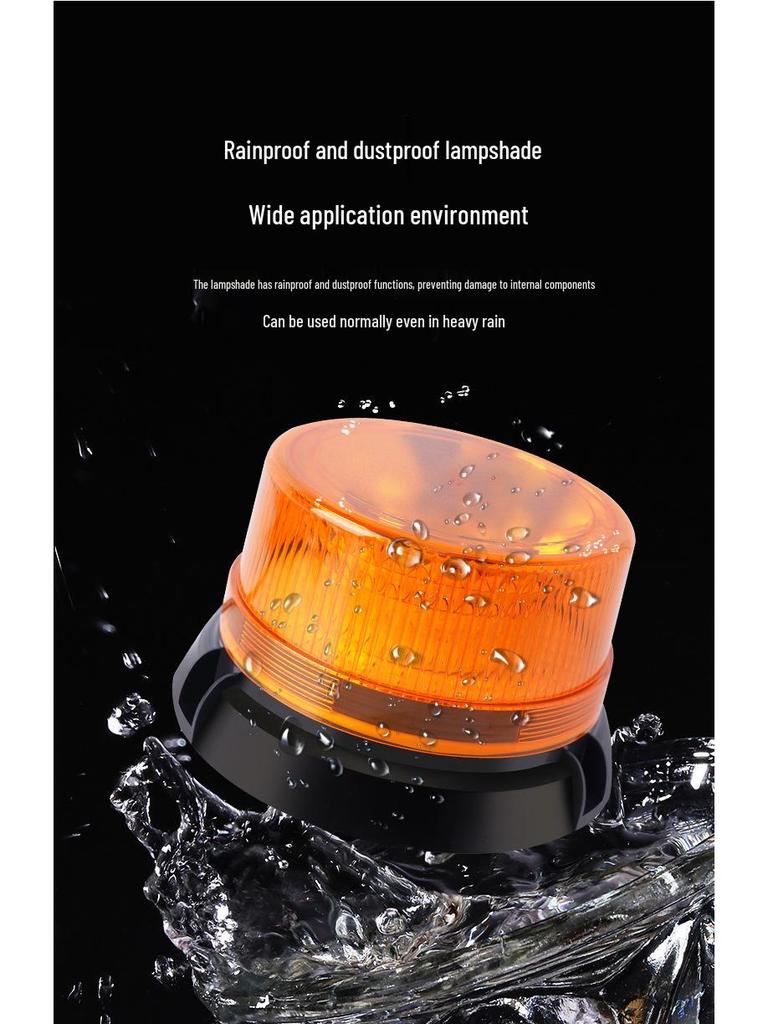 LED Magnetic Strobe Warning Light for Vehicles - Yellow Roof Signal Light for Cars, Trucks, and Forklifts