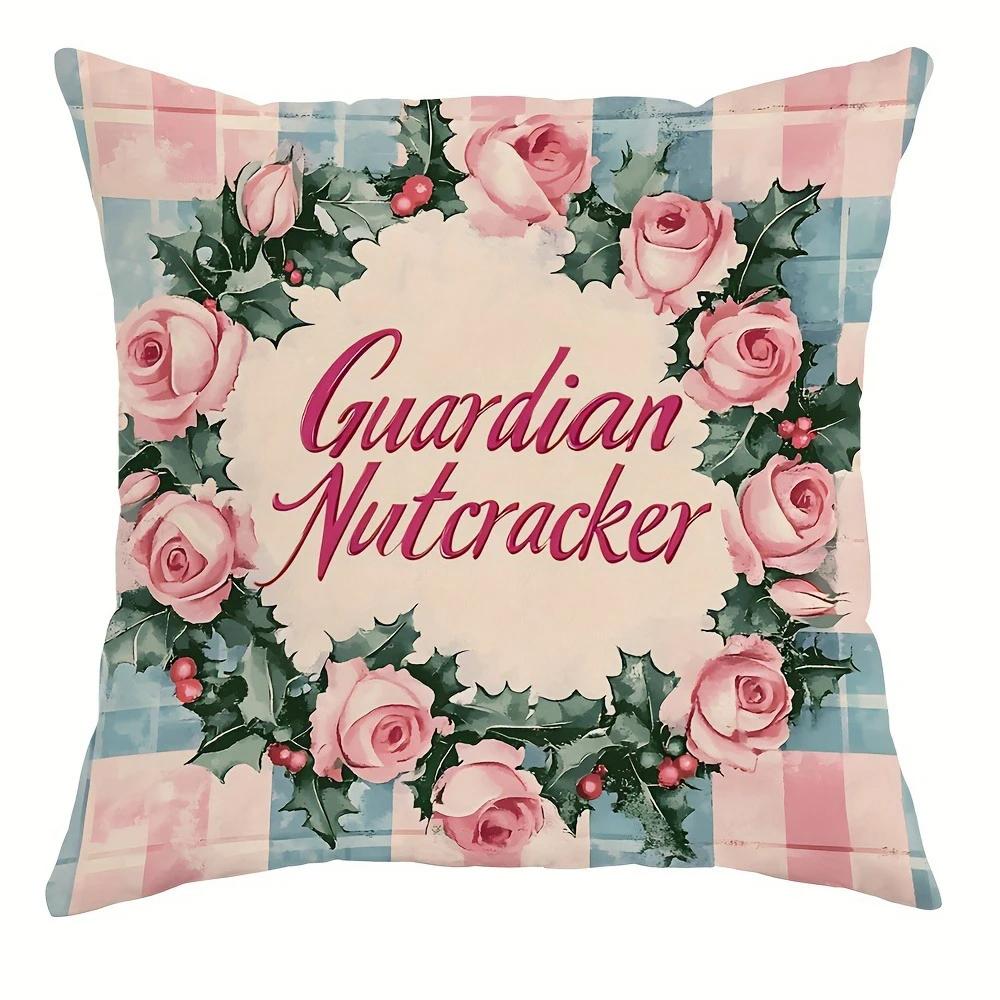 Christmas decoration pillowcase Merry Christmas Nutcracker princess garland pattern design suitable for home sofa cushion cover
