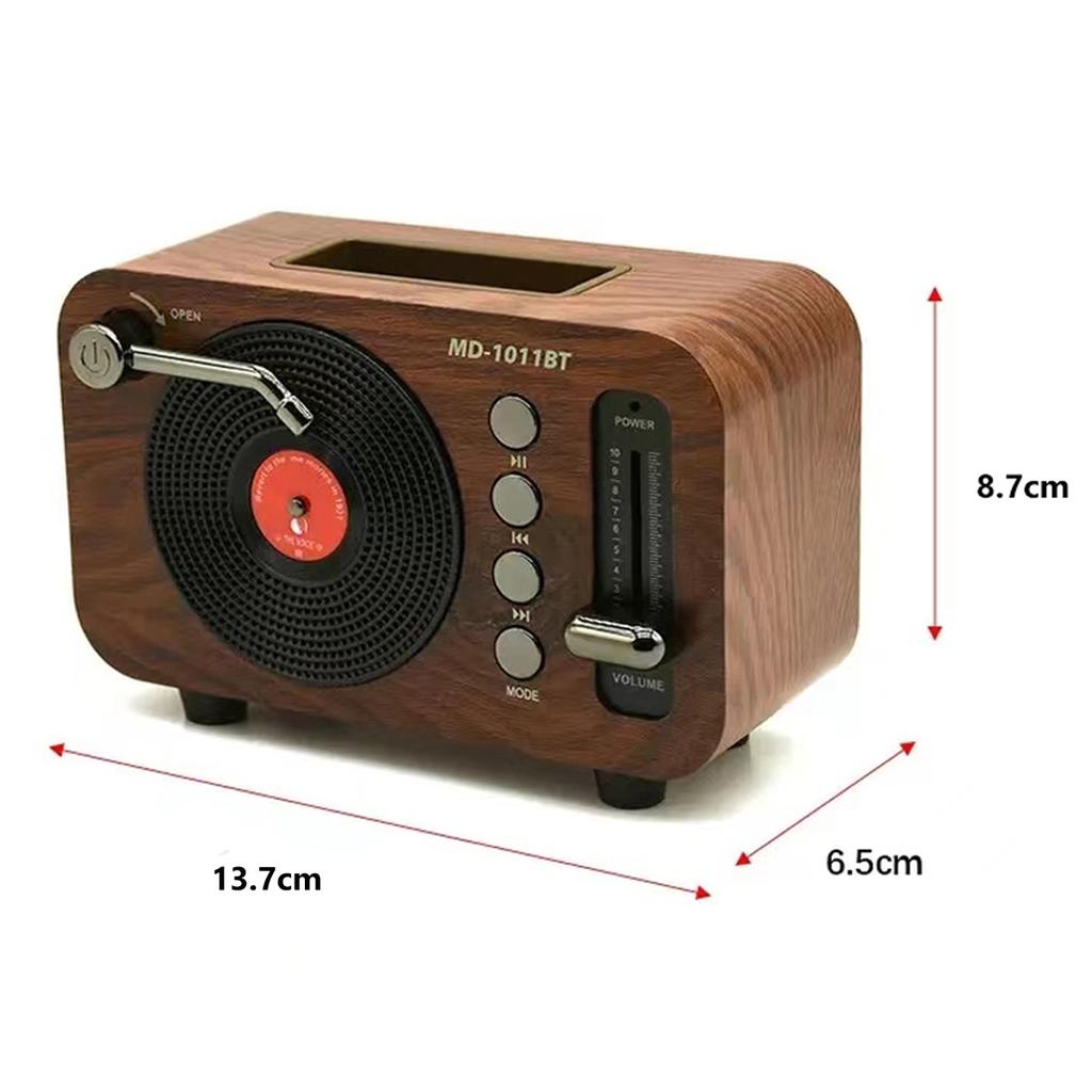 Classic Vintage Bluetooth Speaker Portable Wood Grain Soundbar Subwoofer Wireless Retro Music Player Support TF Card USB AUX FM