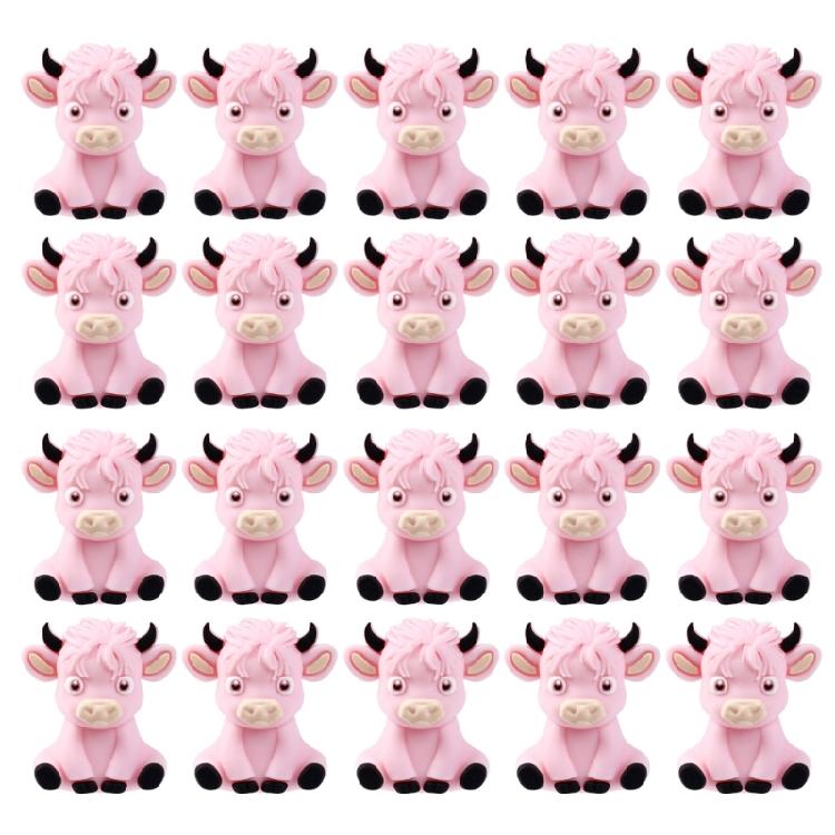 20pcs Cow Theme Silicone Beads Craft Beading Project For Kids Jewelry Friendship Bracelets Making Accessories
