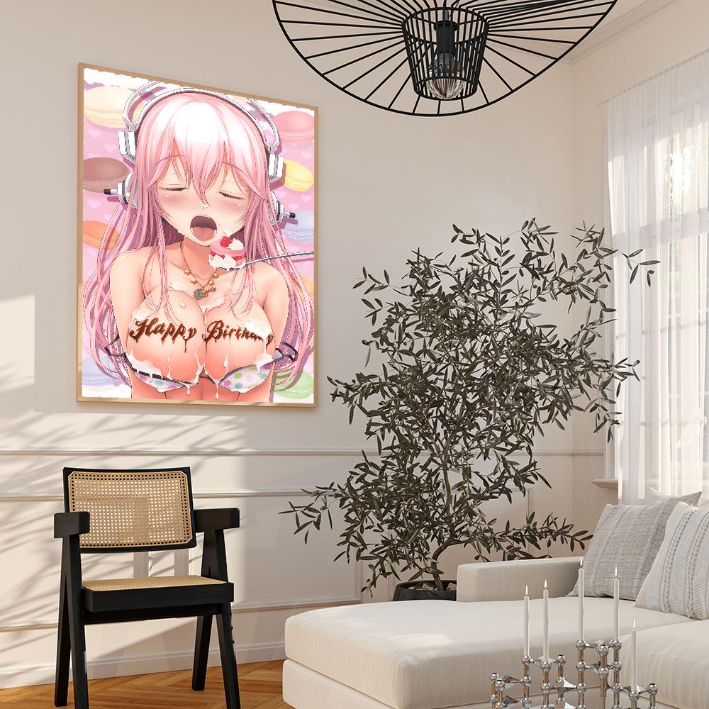 Super Sonico Manga Good Quality Prints and Posters Vintage Room Home Bar Cafe Decor Aesthetic Art Wall Painting