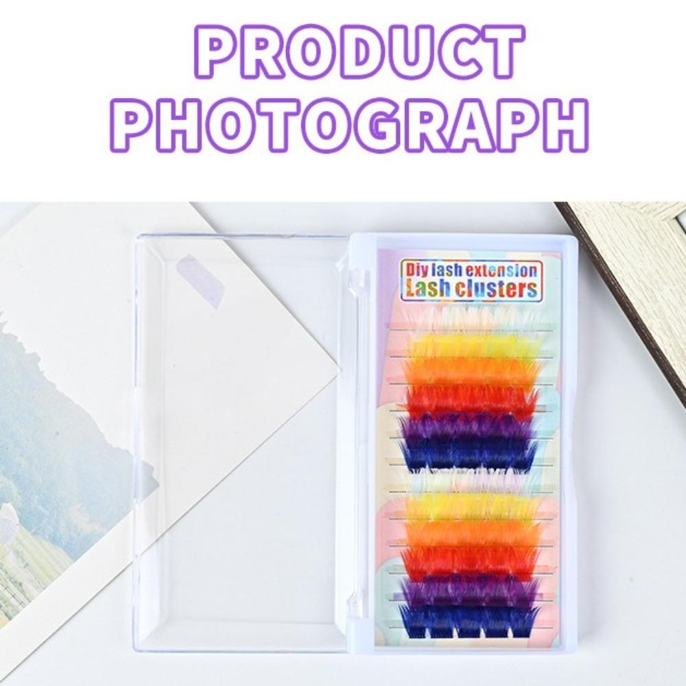 60pcs Curl Wispy Spikes Manga Lashes Mix Color DIY Cluster Lashes Individual False Eyelashes  Women