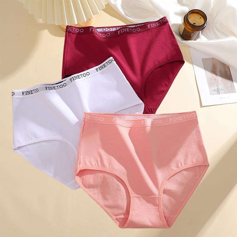 3 Pièces Slips en Coton Sans Coutures pour Femmes Culottes Grandes Tailles pour Femmes Sous-vêtements Respirants Lingerie Douce Taille Haute pour Femmes S-XXL