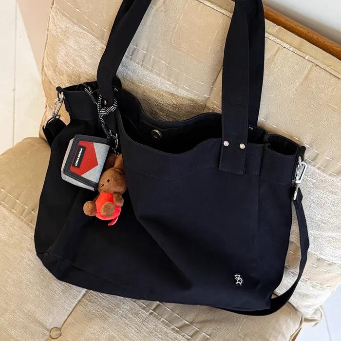 Canvas 2-Way Shoulder Bag_Black