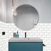 Brick Flat Embossed 10pcs White Tiles Sticker Kitchen Wardrobe Bathroom Wall Decal Home Decor Waterproof Selfadhesive Wallpaper