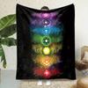 Chakra Print Reversible Blanket - Soft Flannel for Yoga Meditation, All-Season Comfort for Couch/Bed/Office/Travel