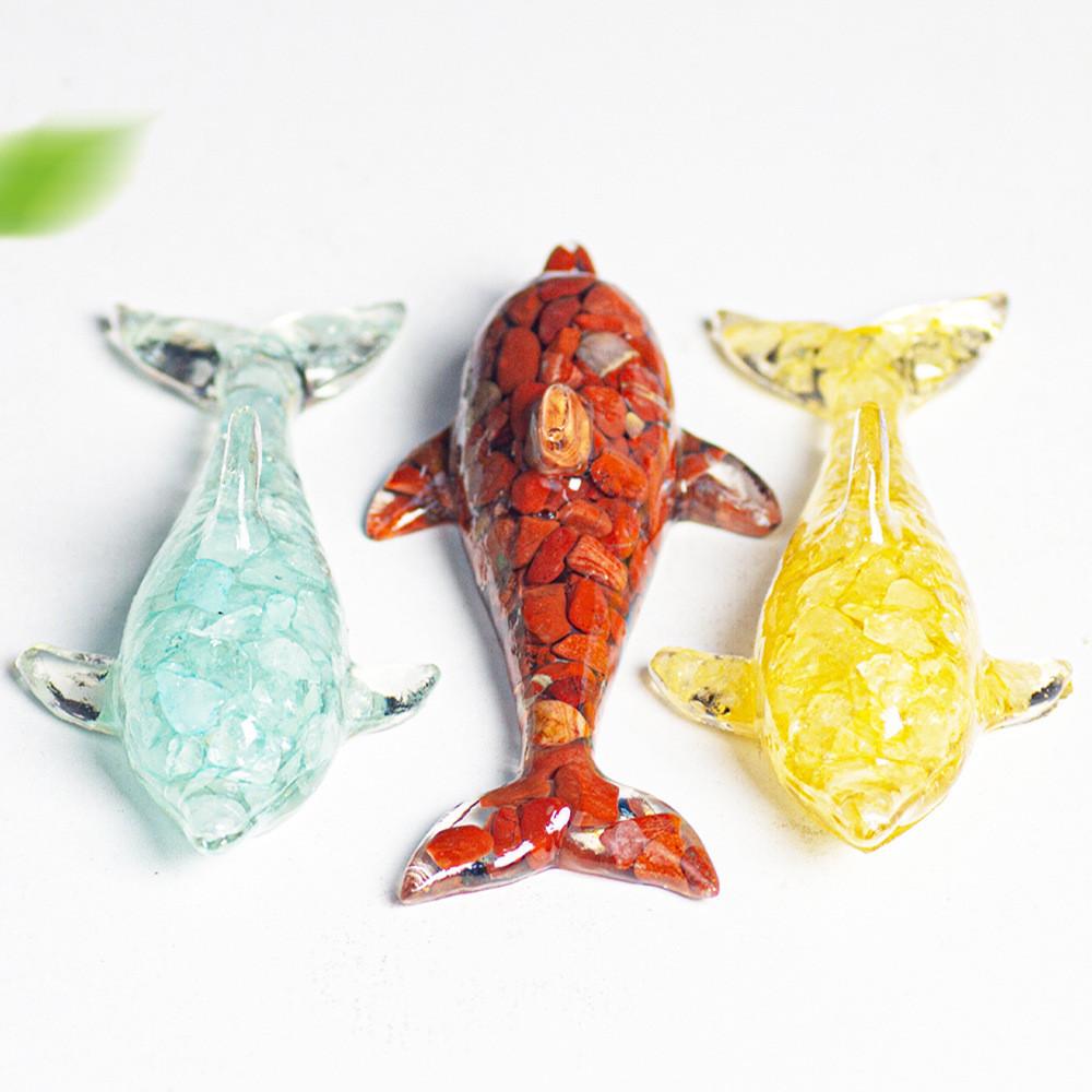 Dolphin Resin Figurine Home Decor Water Crystal Resin Gift For Animal Lovers
