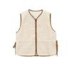Nuovo Gilet Casual da Donna Invernale Moda Semplice Dolce Scollo Tondo Senza Maniche Vita Regolabile Lana d'Agnello