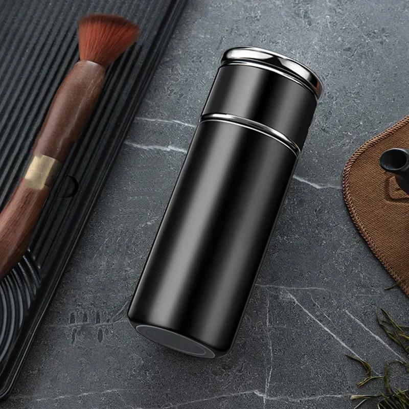 300/420ml Tea Separation Insulated Bottle, 304 Stainless Steel Vacuum Flask, Leak-Proof Tea Infuser Thermos for Office