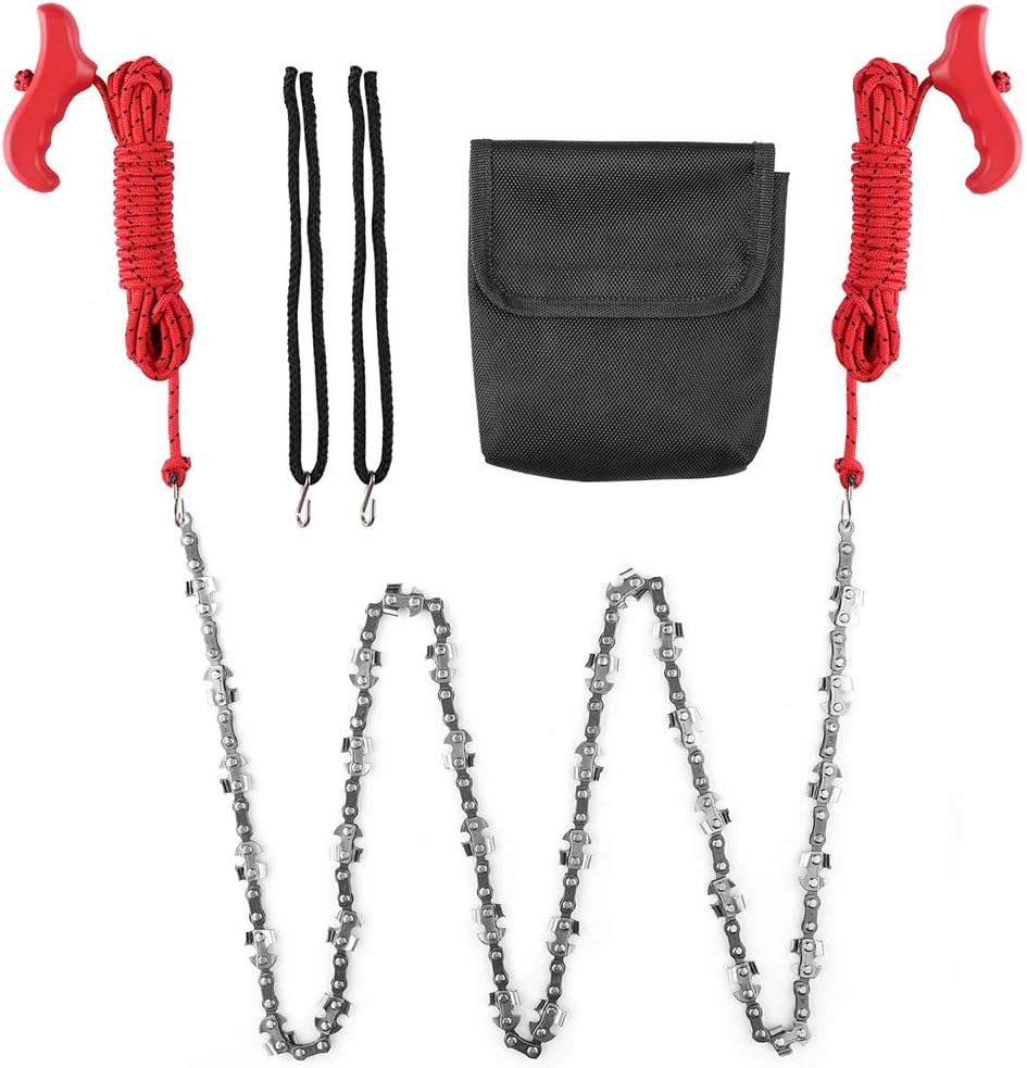 

Hand Chain Saw for High Limb Tree Branch with 50 Inch Long Chainsaw 34 Blades on Double Sides and Two 5M Ropes, Easy for Cutting High Branch Upon 7M,