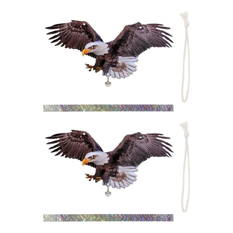 Bird Scare Owl Decors with Mirror Like Strips and Bells for Garage and Roof Defense