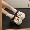 White Cartoon Cute Non-slip Thick-soled Hole Shoes Summer Wear with Skirt Soft-soled Cool Slippers