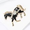 New Pony Brooch Light Luxury Fashion Niche Dripping Oil High-end Female Alloy Jewelry Zircon Pin Red Accessories