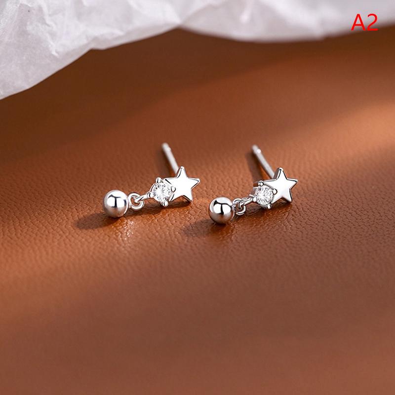 

1pair Minimal Crystal Star Ear Studs Earring Women Korean Helix Studs Tragus Cartilage Piercing Jewelry A2