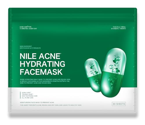 NILE Acne Mask for Men and Women, Night Care, Quasi-drug, 30 Sheets