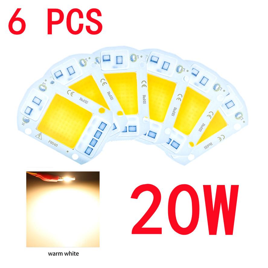 

6 шт. светодиодных ламп COB 20 Вт 30 Вт 50 Вт AC 220 В 240 В IP65 Smart IC не нужен драйвер DIY прожектор светодиодная лампа прожектор наружный чип