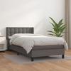 3130767 vidaXL Divan Bed with Mattress Grey 100x200 Cm Faux Leather