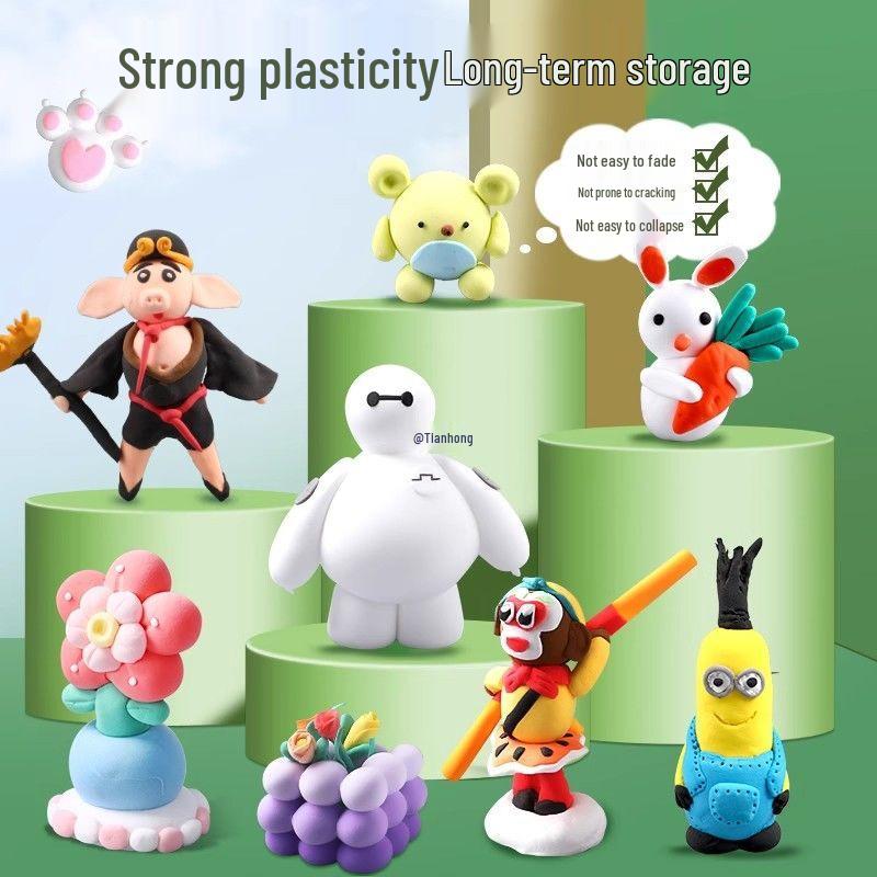 Clay Refill: Odorless Playdough for Kids, 12, 24, 36 Colors, Handmade Tools for Kindergarten.