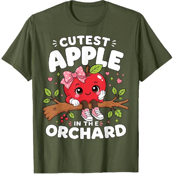Cutest Apple in The Orchard Cute Apple Picking Season Girl T-Shirt
