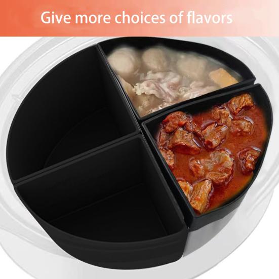 6-Quart Slow Cooker Liner Multiple Grids Leakproof Dishwasher Safe Silicone Slow Cooker Divider Cooking Liner Kitchen Accessories
