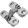 1-3/4" Hidden Hinge Stainless Steel 180 Degree Invisible Cross Hinges for Kitchen Cabinet Door Frameless Concealed Hinge with Screws, 4pcs
