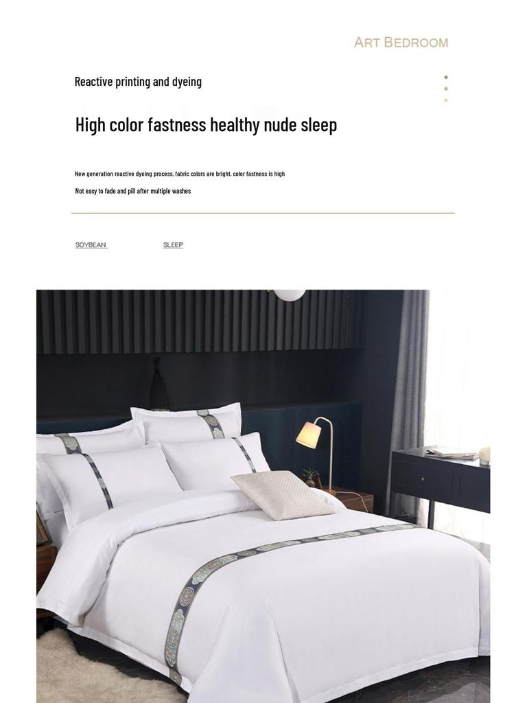 Pure White Eight-Piece Bedding Set: Duvet Cover, Quilt, Comforter & Bed Sheet
