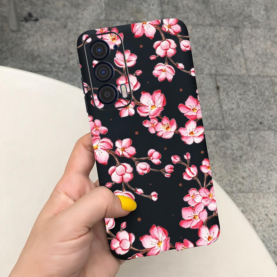 Silicon Case For Motorola Edge (2021) / Edge 5G UW (2021) Fashion Sunflower Daisy Pattern Soft Phone Cases For Edge 2021 XT2141