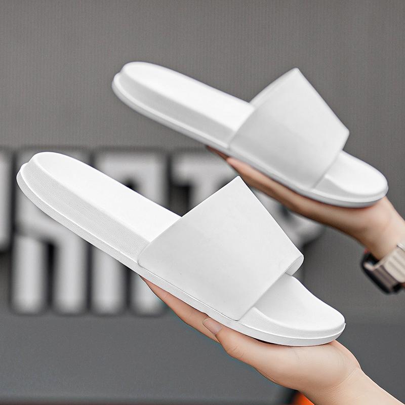 

Men White Slippers Simple Flats Summer Women Black Outdoor Roman Sandals Open Toe Beach Shoes Plus Size EU:47 білий