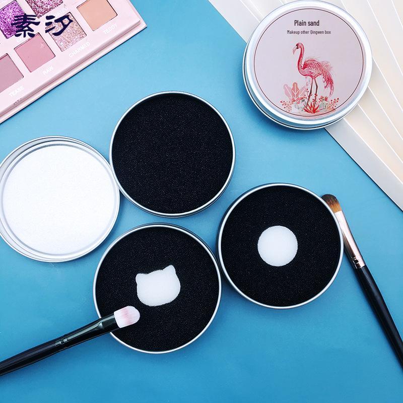 Suxi Makeup Brush Cleaner Box - Eyeshadow Brush Dry Cleaning Sponge