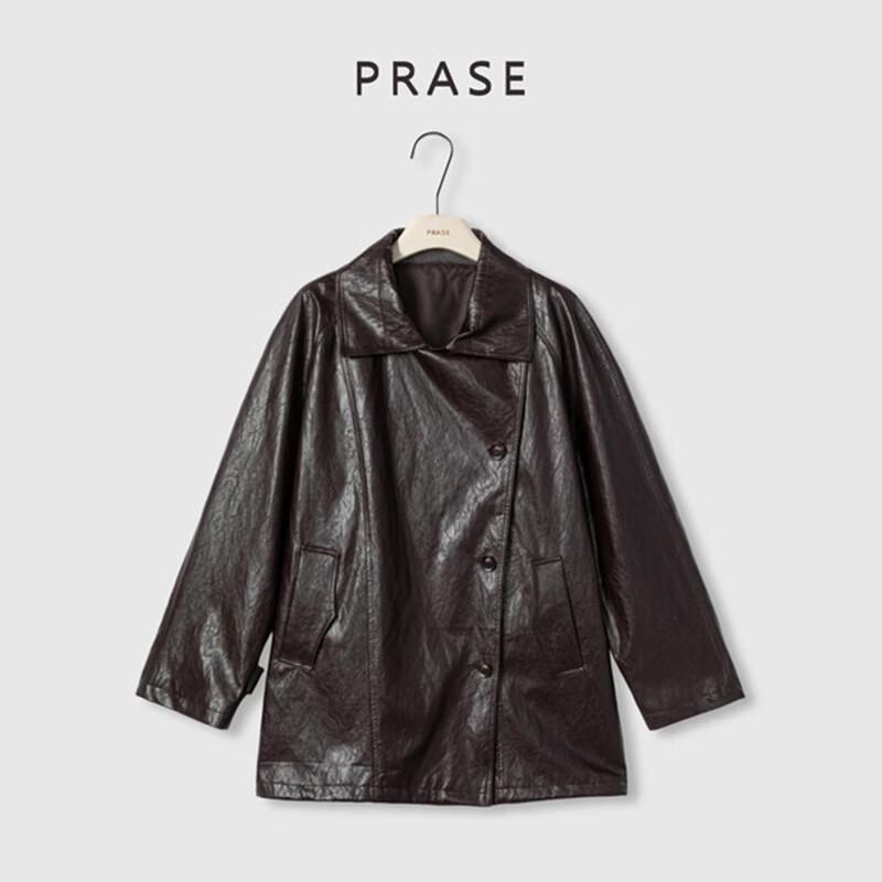 PRASE Light Luxury Faux Leather Jacket XL