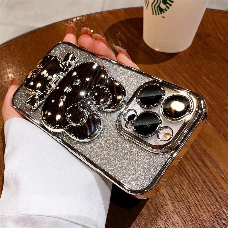 Rabbit Mirror Bracket Case for IPhone 16 Pro Max 15 14 Plus 13 12 Pro 11 Pro Max XR XS MAX X 7 8 Plus Seismic Protective Shell