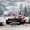 1pc Christmas Santa Claus Snowman Tapestry,  Polyester Velvet, Wall Hanging for Home Decor, Festive Holiday Wall Art, Indoo