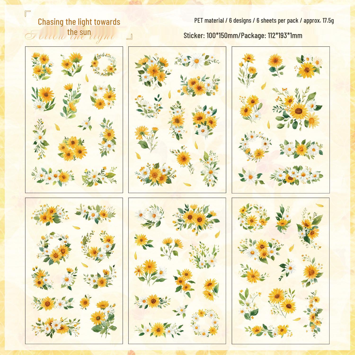 Yuezhen Dream Flower Language PET Waterproof Stickers: Journal & Kids Crafting Stickers