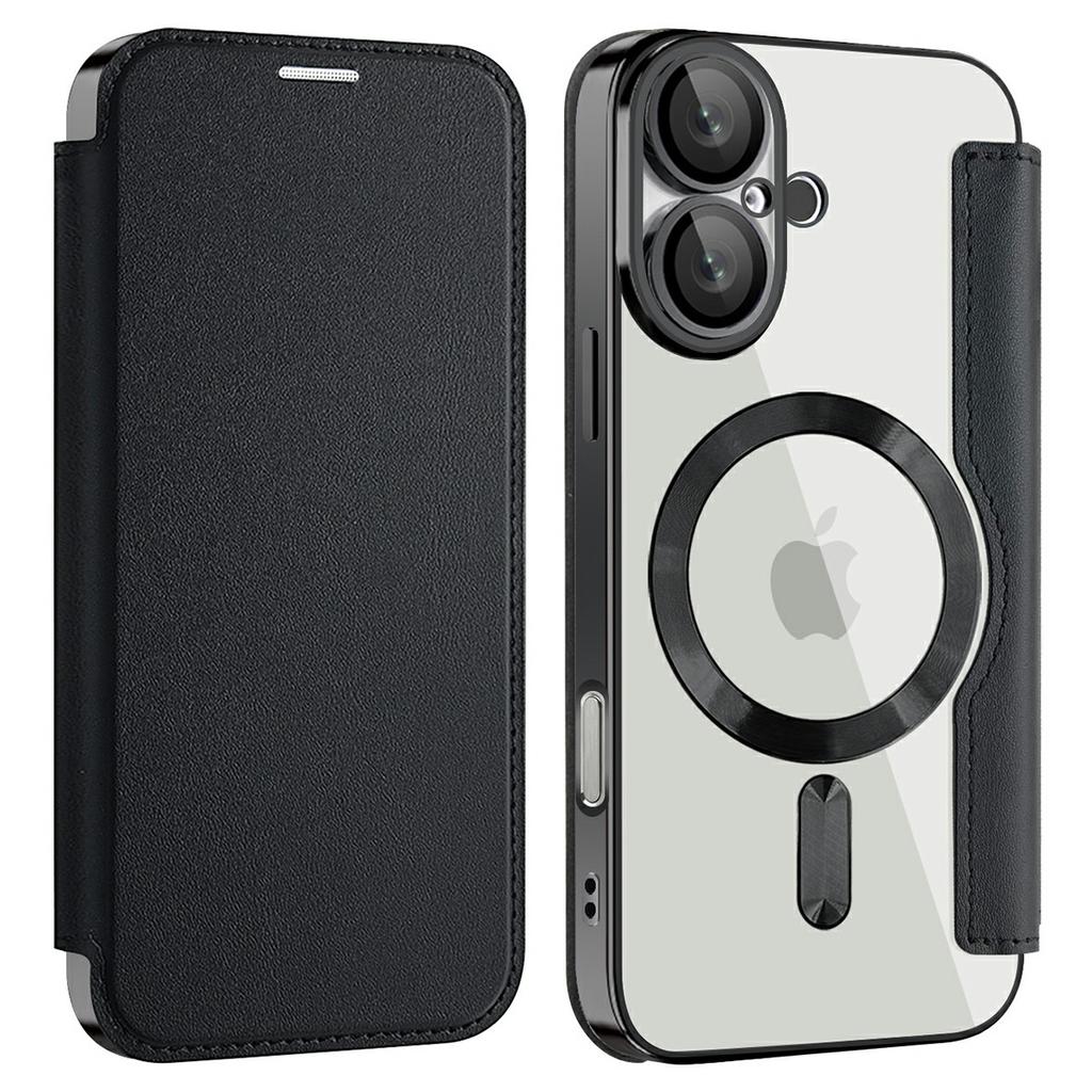 For iPhone 16 Plus Case Compatible with MagSafe RFID Blocking Card Holder Leather Phone Cover