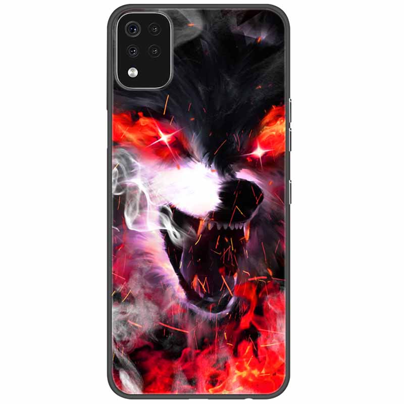 Phone Case For LG K42 K52 K62 Q52 Case Soft Painted Wolf Silicone Black Covers For LG K62 Cases K 42 Shockproof Funda for LGK52