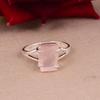 Raw Rose Quartz Ring | Minimal Pink Stone Jewelry Gift | Handmade 925 Silver Ring | Minimalist Sterling Silver Ring