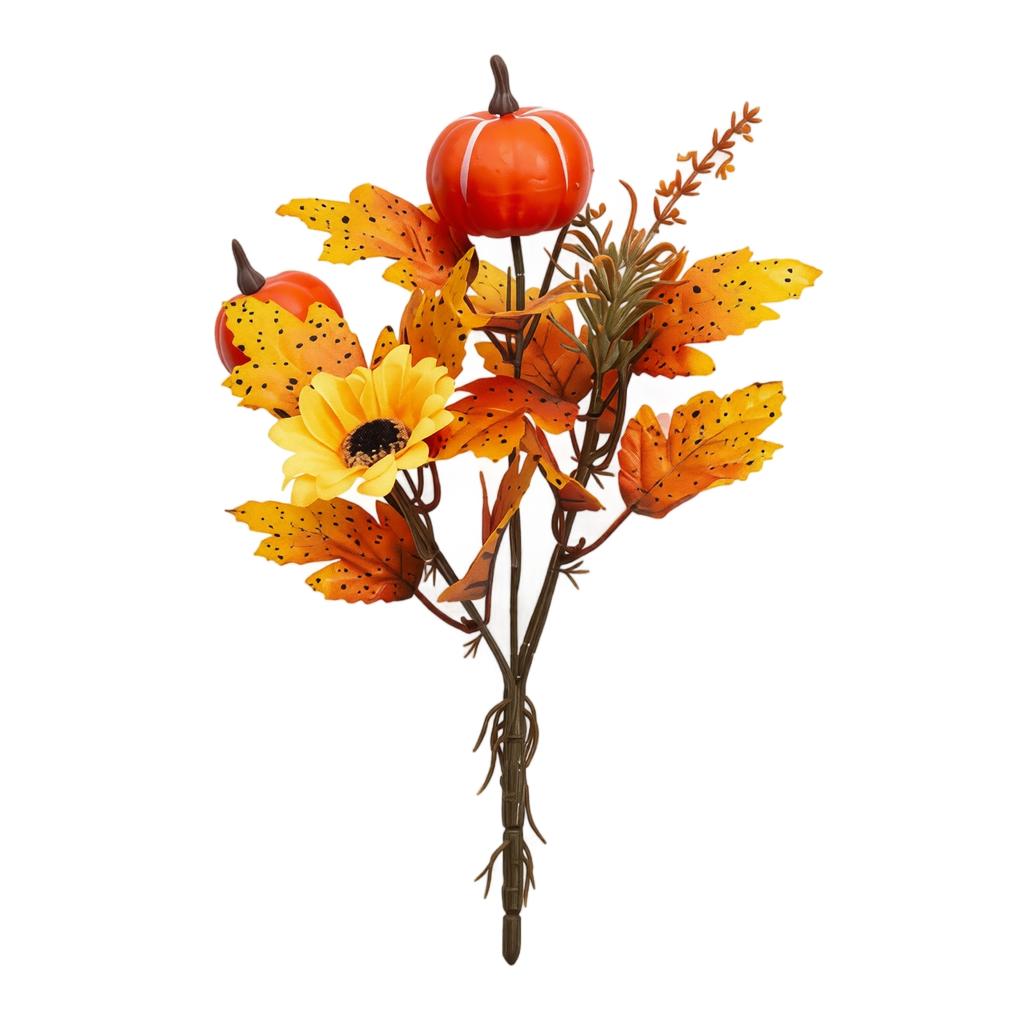 12pcs Fall Floral Picks 7 5 9 5 Inch Pumpkin Picks Maple Leaf Stems Artificial Fall Flower for Halloween Thanksgiving DIY Table Centerpiece Home Decor