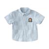 DAVE&BELLA Boys' Striped Short Sleeve Woven Shirt
